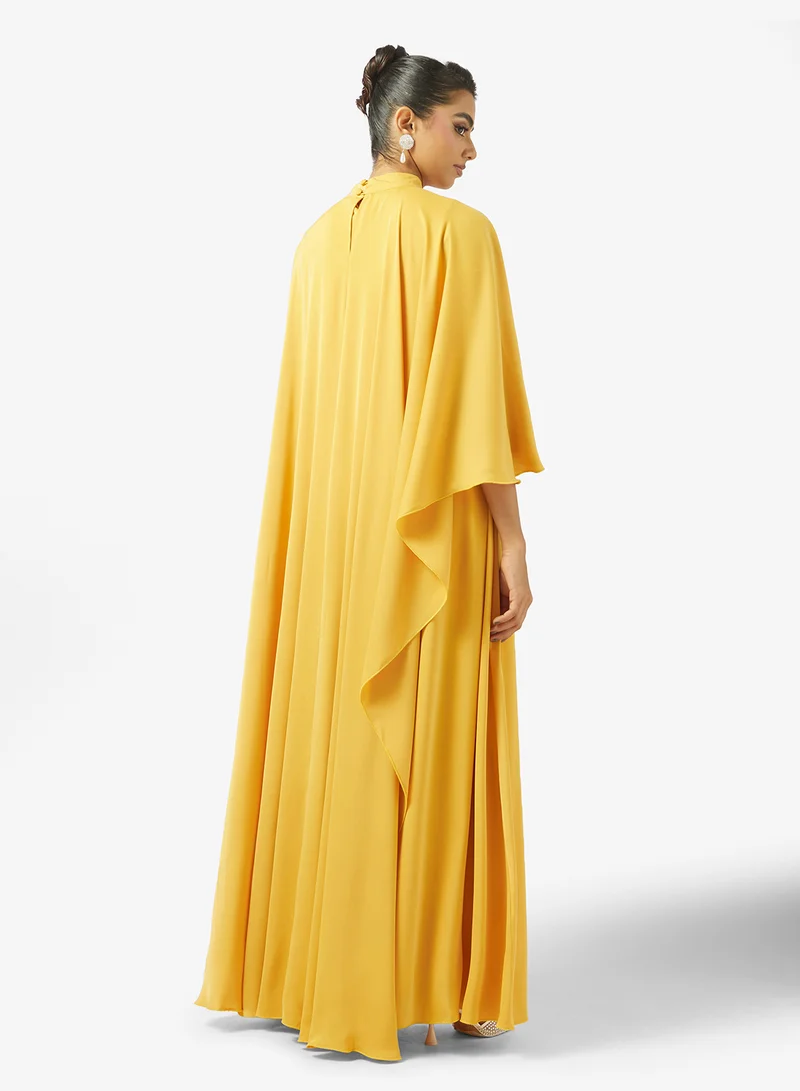 Golden Apple Embellished Silk Maxi Dress